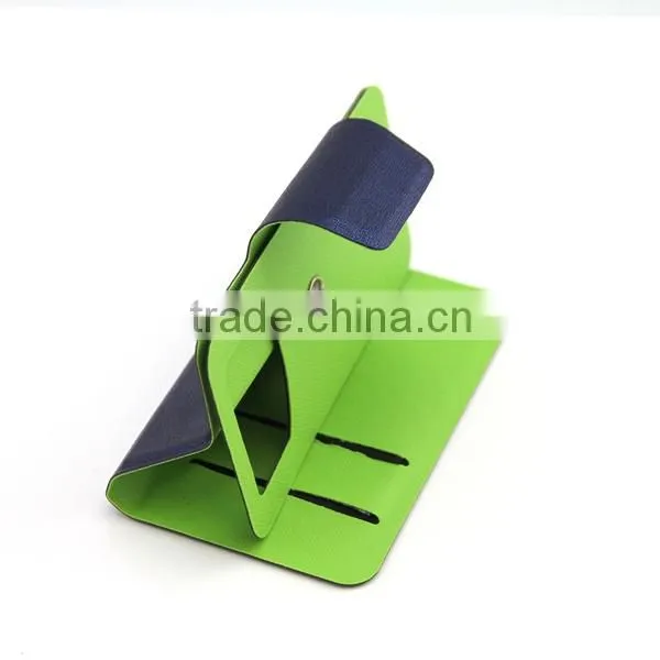 360 Rotating PU Leather cover with magic sticker for various mobile phone with stand and wallet