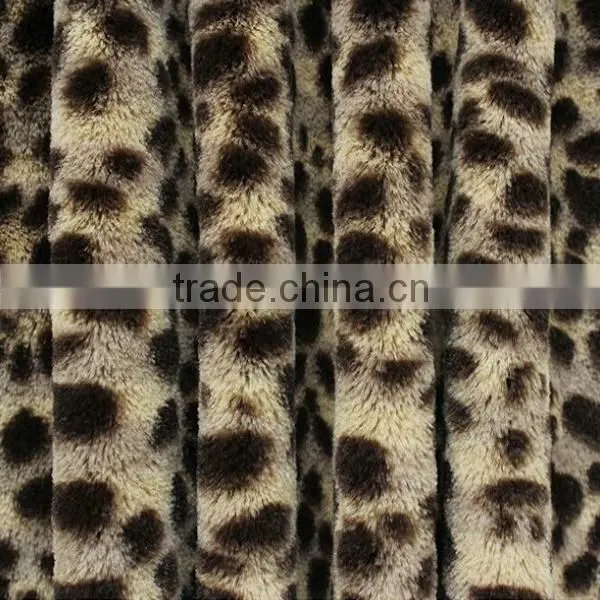 100 % polyester imitation leopard faux fur fabrics