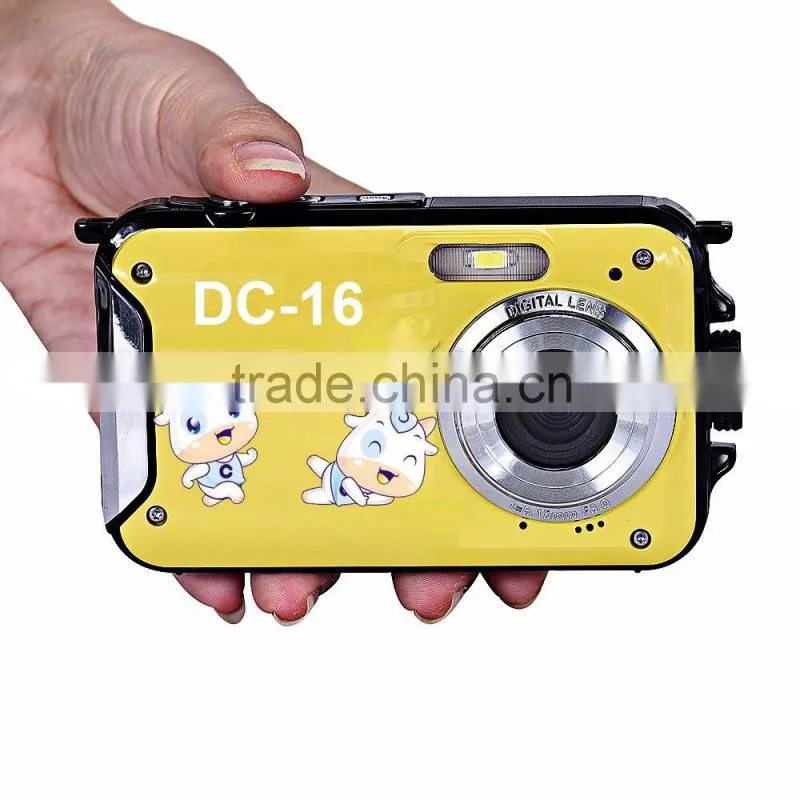 max 24 mp waterproof camera/dual display digital camera under water