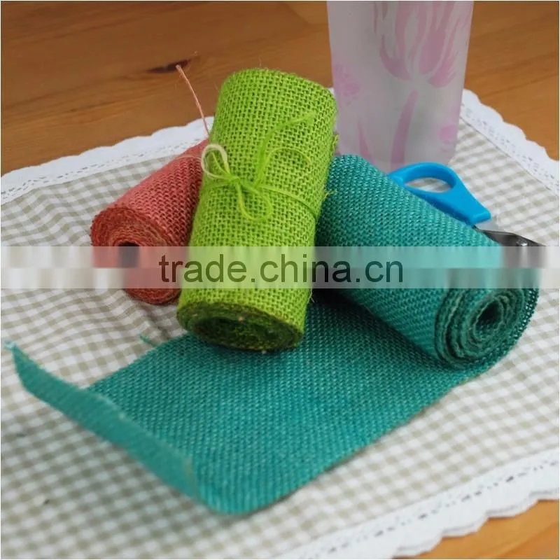 10*155CM Jute Burlap colourful simple pastoralism customized DIY decoration jute roll