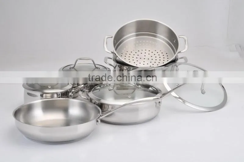 2015 new strainless steel cookware with silicone handle