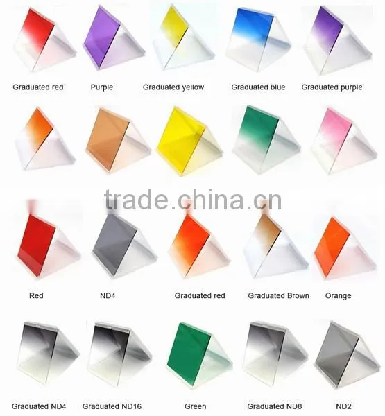24-colors Square filters for Cokin P series Graduated ND2/ND4/ND8/Red/Blue/Green/Orange/Purple/ Pink/etc