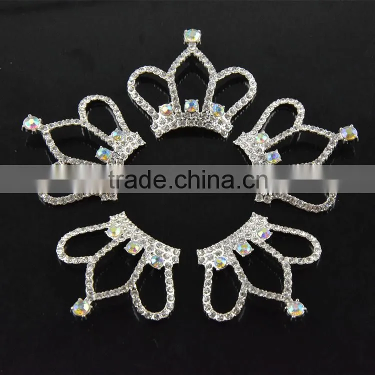 40x48mm Wholesales Price AAA Quality Alloy Crown Crystal Rhinestone Buttons for Wedding Jewelry Garment Accessory