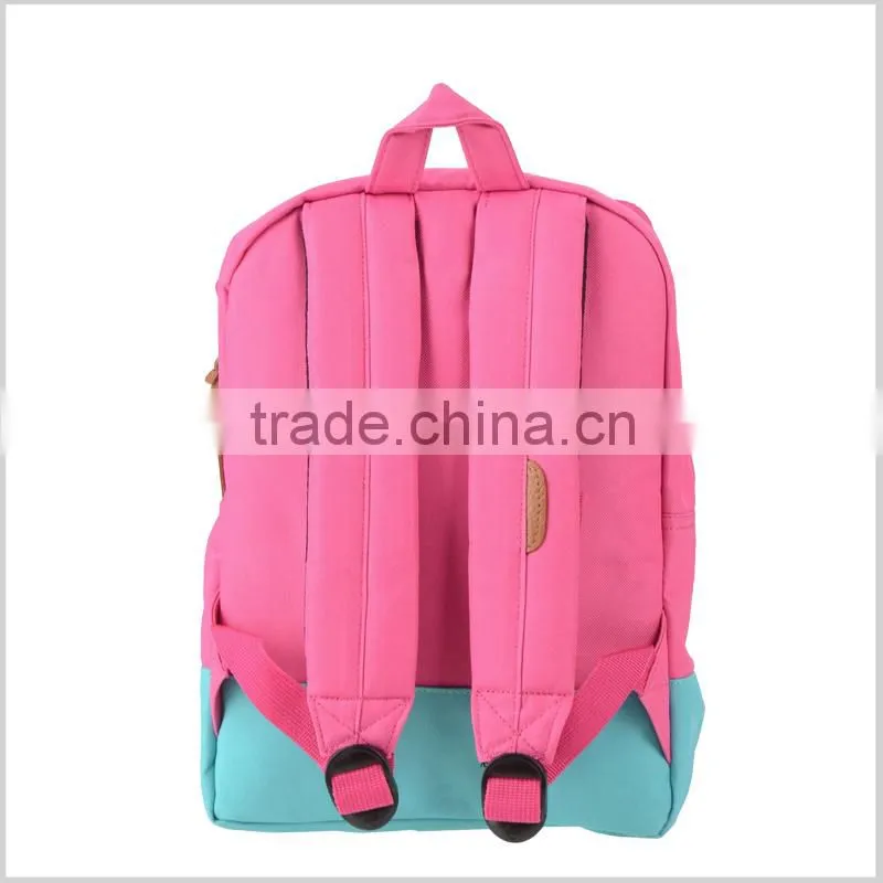 high quality backpack/pink canvas backpacks/custom school backpack for girls