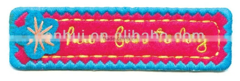 Low price, high denisty metallic thread woven cloth laser cut woven patches