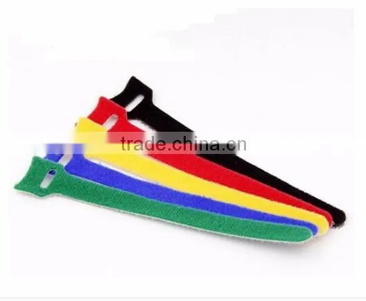 Cable organizer double side hook and loop cable ties with logo printing