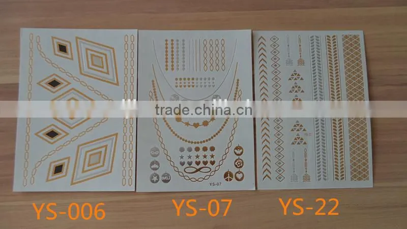 2015 arabic tattoos/metallic tattoo ink tattoo/flash tattoo/jewelry temporary tattoo in stock