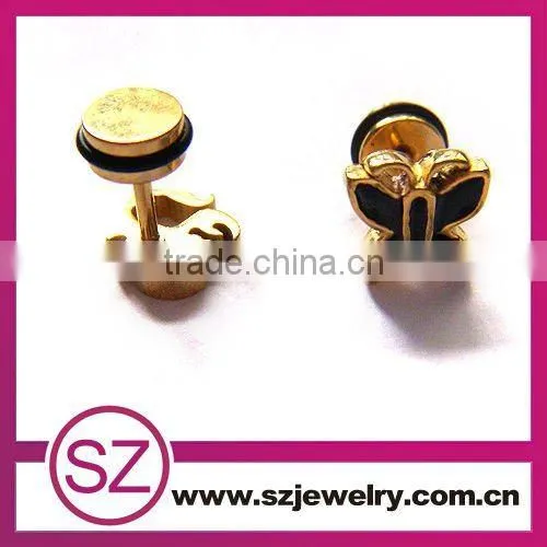D128 stainless steel wholesale fashion gold earrings 2015 new design