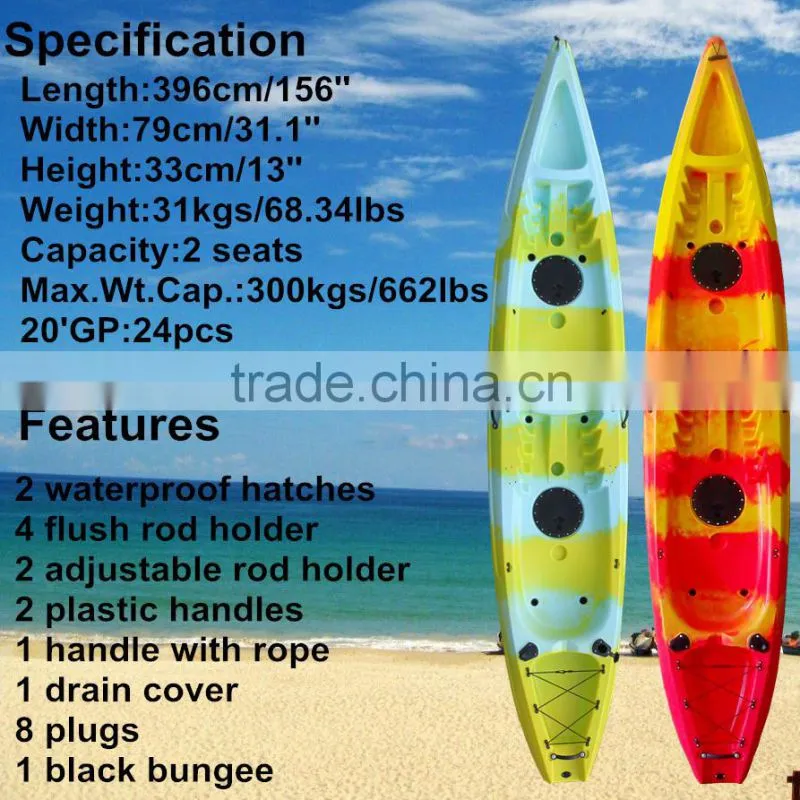 Quality assured No inflatable two person sit on top fishing kayak-ocean angler