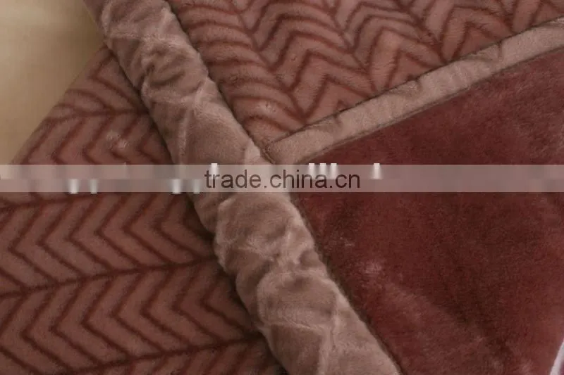 100% polyester printed and special carving raschel blanket 5kg