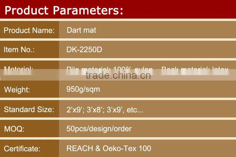 Personalized Customized Durable Dart Mat Made in China
