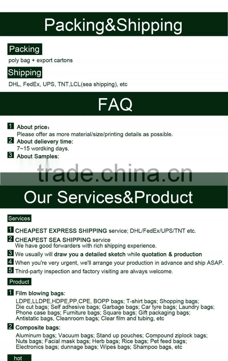 Custom Printed Side Gusseted Poly Bag / HDPE side gusseted bag