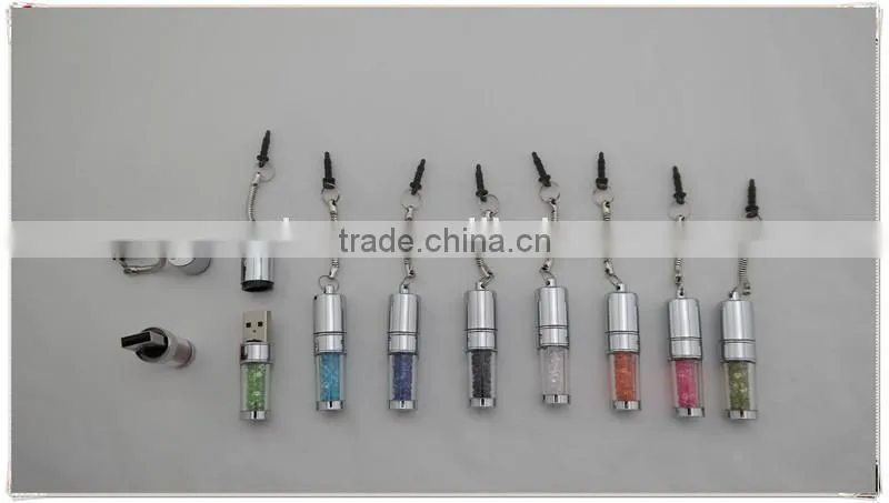 TCR- 0902 USB with crystals , USB used as keychain and phone decoration