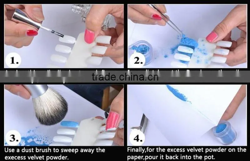 12 Color Nail Art 3D Glitter Decoration Velvet Flocking Dust DIY Tip