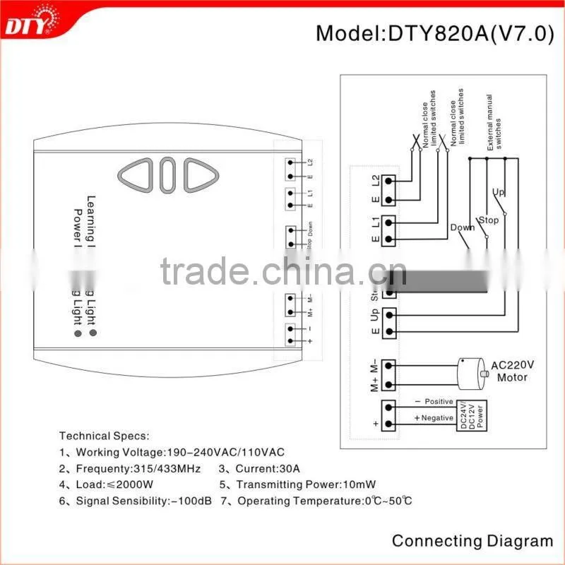 Multi-functional motor wireless remote control