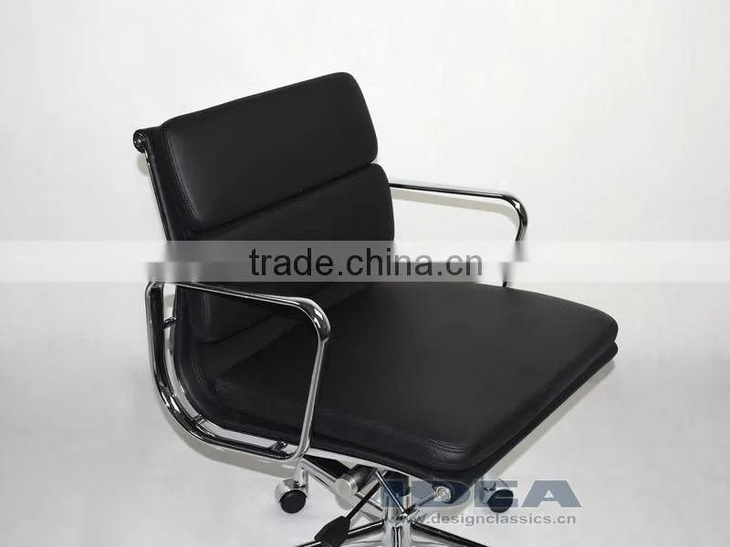 Replica Charles Low back desk chair- Black Color Genuine Leather