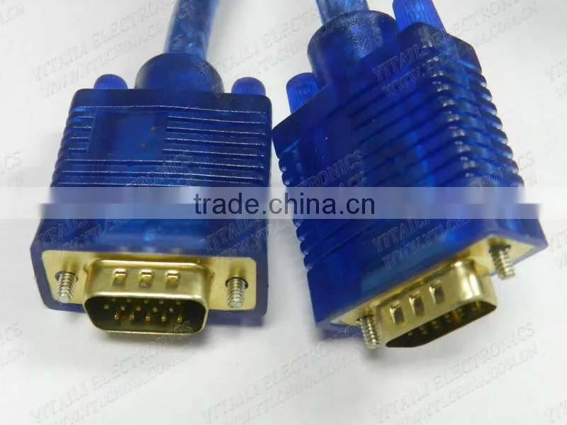 High quality 15pin VGA cable with two ferrites