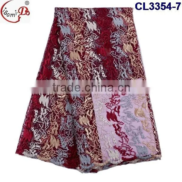 CL3354 Top quality french lace fabric 2016 embroidery tulle lace fabric,african french net lace