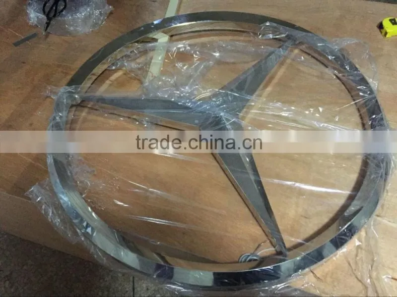 3D polished stainless steel Mercedes-Benz sign