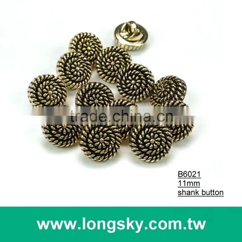 (#B6021/11mm) nickel with black metallic lady blouse buttons with shank from Taiwan