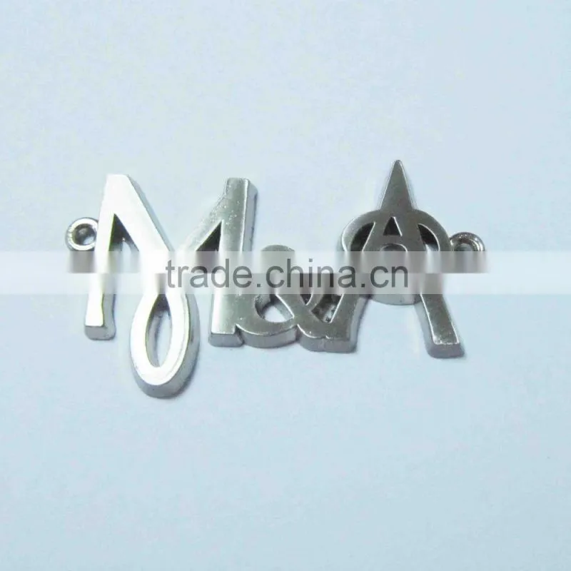 customized metal label with embossed letters