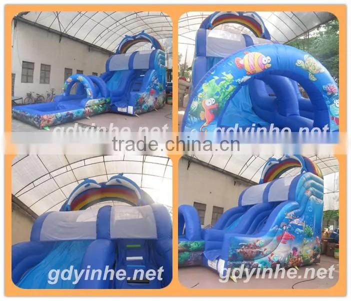 Beautiful sea theme inflatable water pool slide for kids