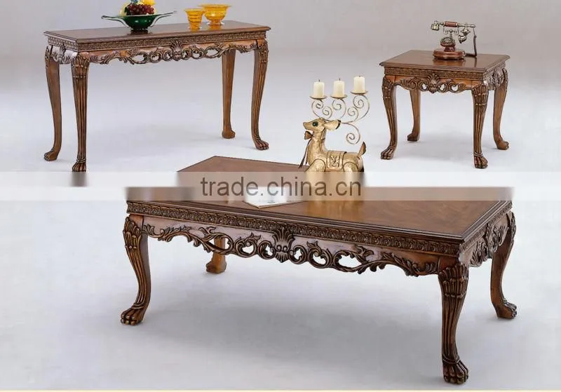 CF30037 America Unique Claw Carved Coffee Table End Sofa Table & American Wooden Furniture