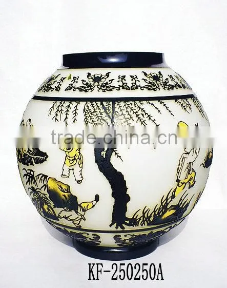 2014 Special 3D-Carved Large Size Flower Glass Vase