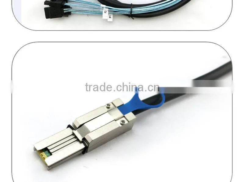 Best price 1m Mini SAS SFF8088 26pin to 4xSATA 7pin cable
