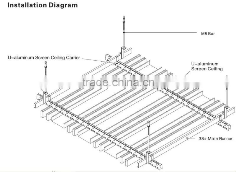 Recyclable Aluminum Sheet Wood Grain Aluminum Suspended Ceiling Tiles U Aluminum Screen Ceiling