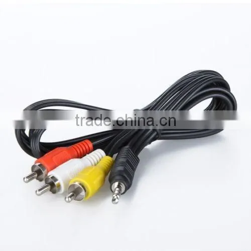 2.5mm AV Male to 3RCA Female M/F Audio Video Cable Stereo Jack Adapter Cord