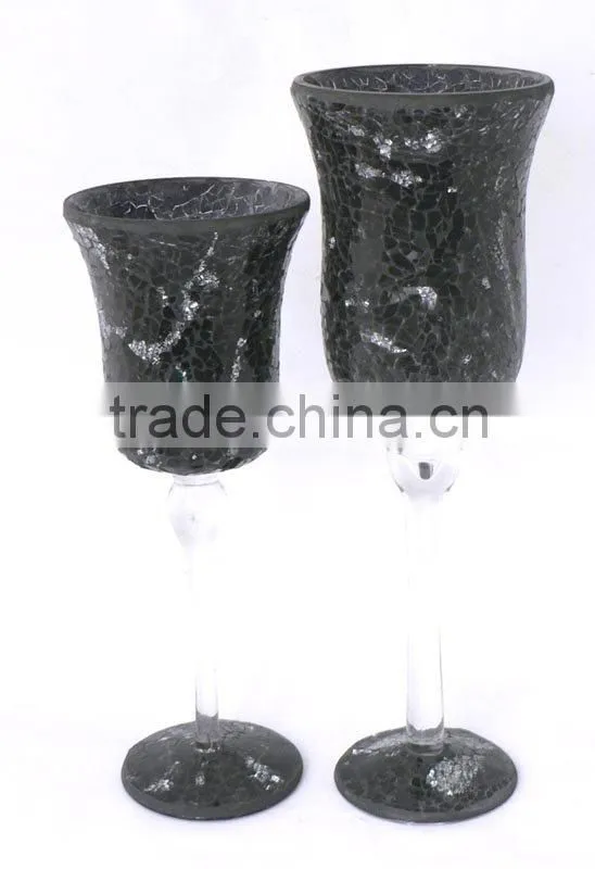black mosaic vase