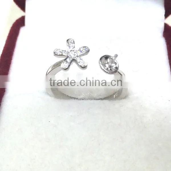 nature pearl price round sea pearl price small flower pearl ring real 925 silver ring