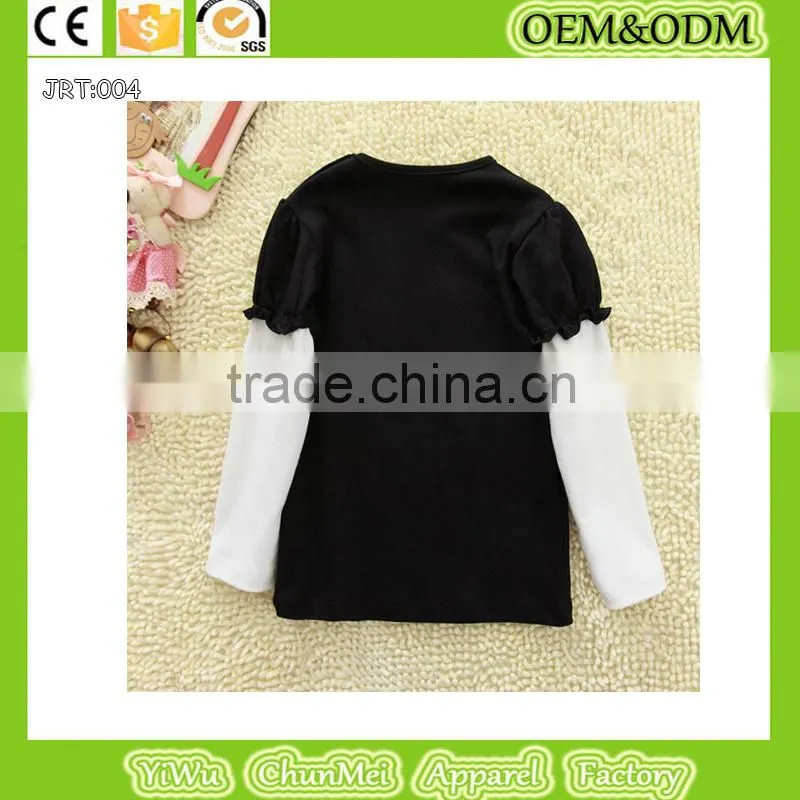 new 100%cotton t-shirt LOVE imager t shirt Winter children's T-shirt white long sleeve tee kid printed t shirt