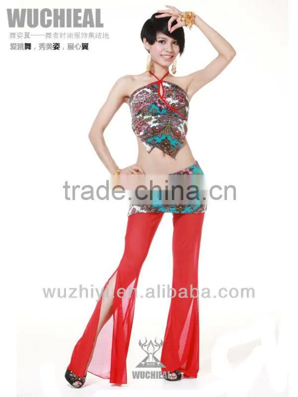 Belly Dance Costumes, Cheap Silk Sexy Belly Dance Practise Set, Belly Dancing Lesson Dress (QC2012)