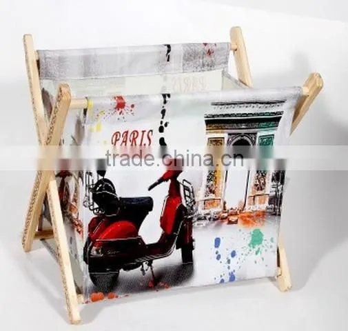 2016 New Design Vintage Wooden Retro Magazine Storage Foldable Rack