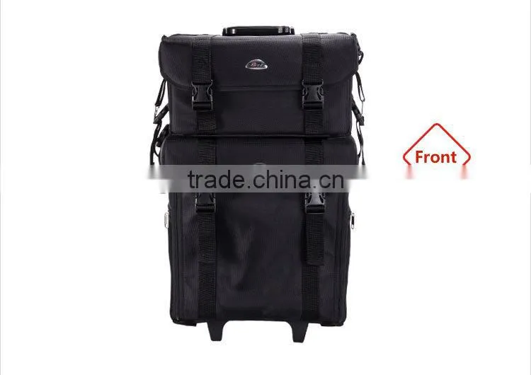 China Wholesale Black Nylon Rolling Station Makeup Case