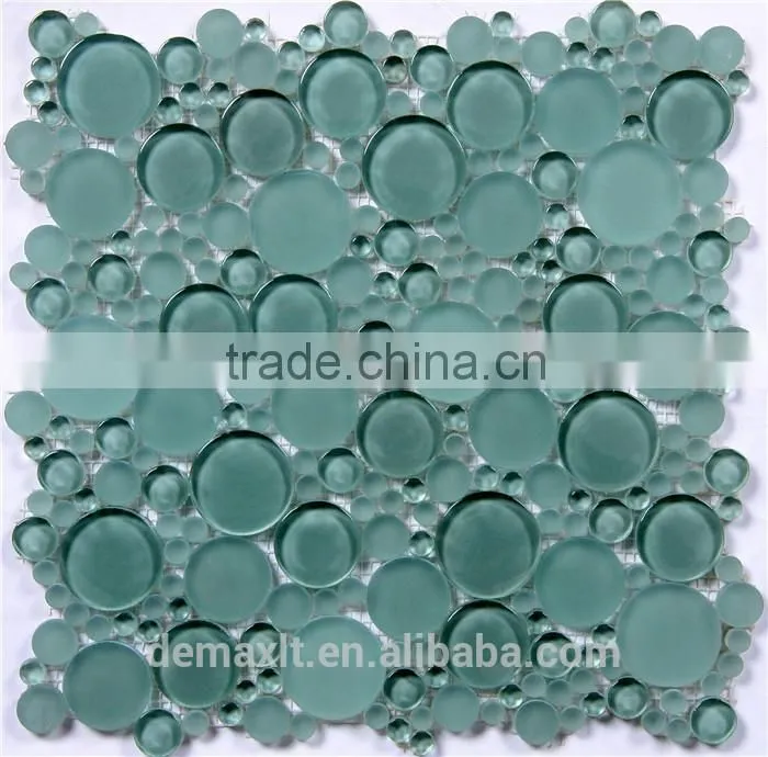 DBDMC blue round oval glass mosaic tiles