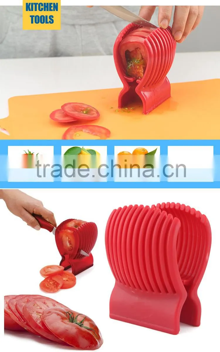 Good Quality Red Tomato Holder Slicer Guide Potato/Onion Fruit Vegetable Cutter Tools Kitchen Tools Vegetable Spiralizer