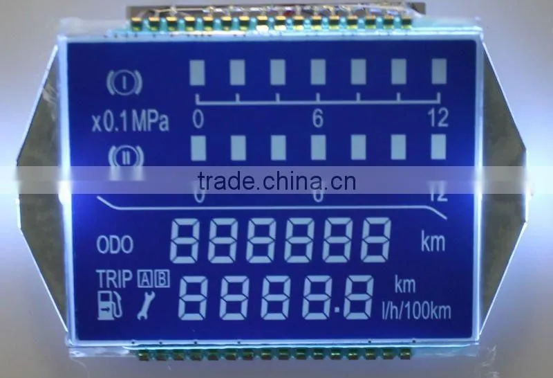 blue HTN negative 7 segment lcd display