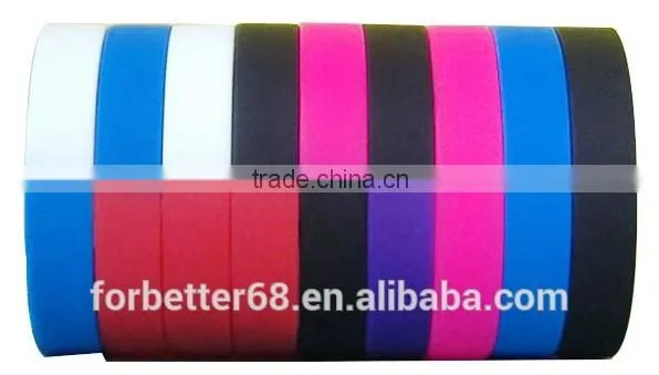 Two Colors Segmented Printing Silicone Wristbands