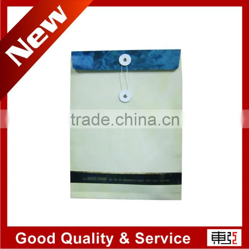 Document Paper Envelopes with Foiled Logo&String Button