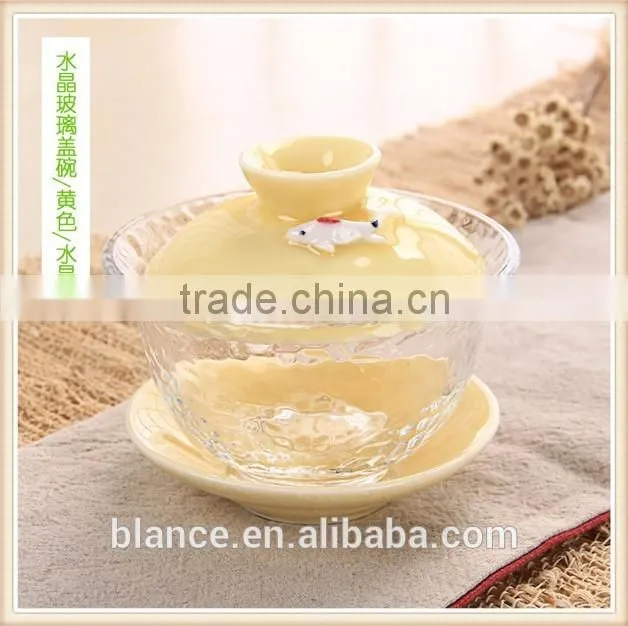 Glass tea cup in pond design