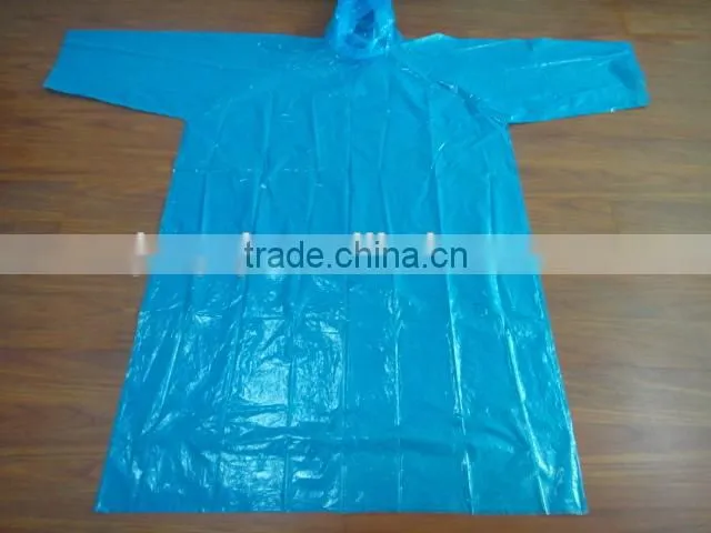PE disposable raincoat with total virgin material and special hgih quality