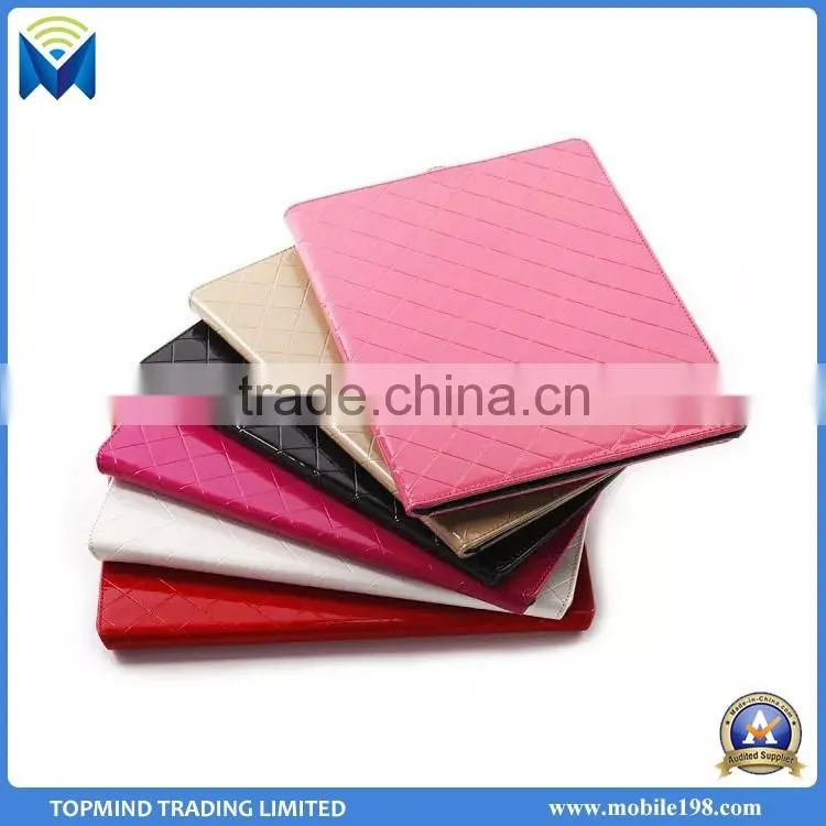 New Arrival Argyle Smart Book Style Wallet Leather Case for iPad Air 2