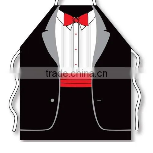Attitude Apron Tuxedo Apron, Black