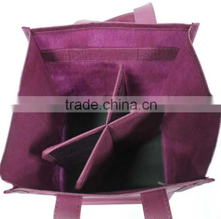 Non-Woven Vineyard One Bottle Personalized Wine Bags Wine Bottle Bag