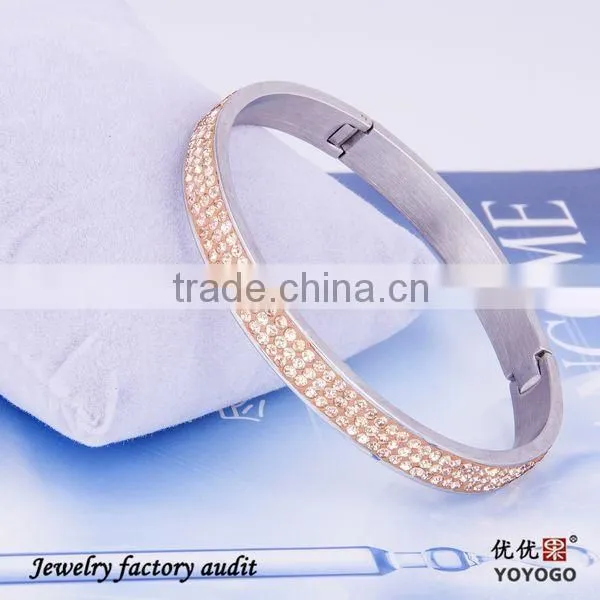wholesale newest crystalstainless steel bracelet 2014