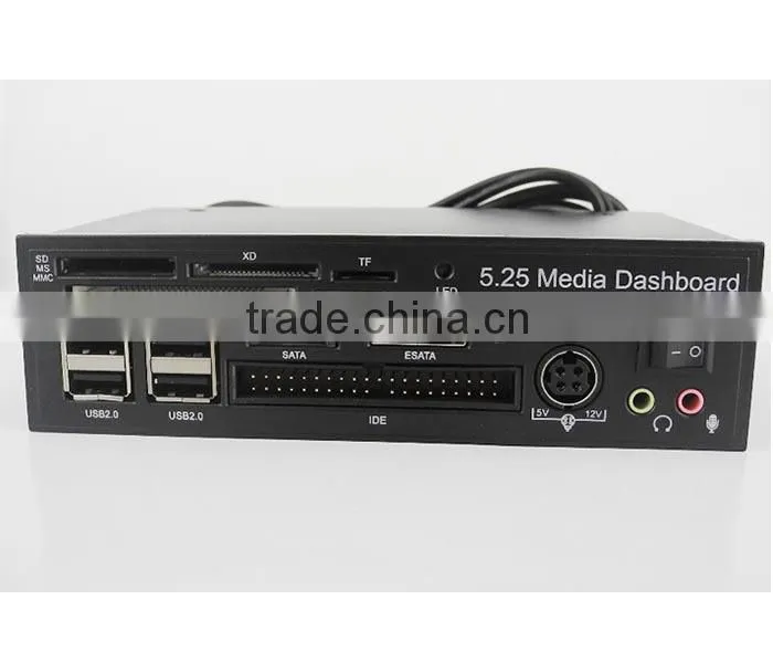 MEDIA DASHBOARD PANNELLO MULTIFUNZIONE USB COMPUTER PC LETTORE SCHEDE 5.25