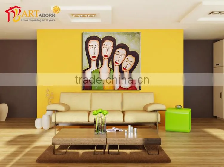 Colorful Women Abstract Paintings Faces on Canvas